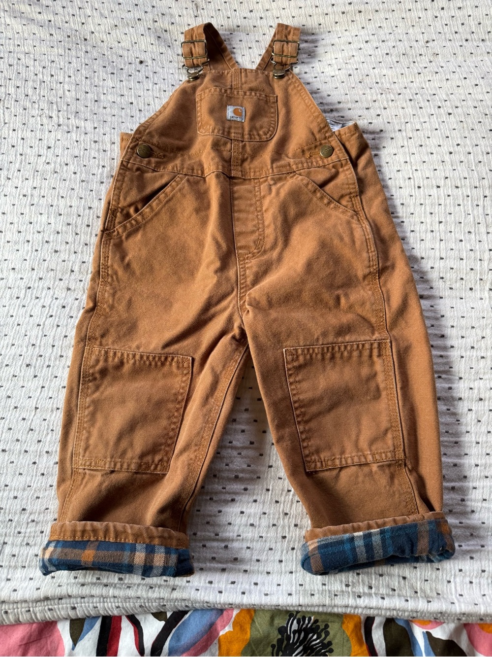 Flannel Lined Carhartt Kids Overalls – sz 2T | 100% Cotton